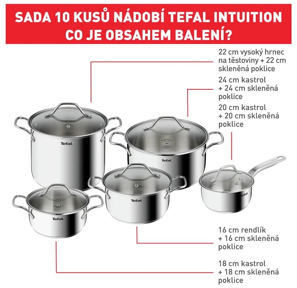 Antikoro súprava riadu 10 ks Intuition - Tefal