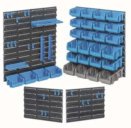 Plastové perforované steny vrátane boxov a držiakov na náradie, 4 ks