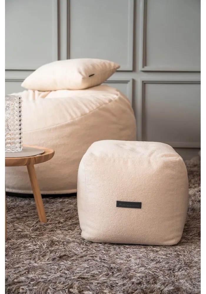 Krémový menčestrový sedací vak Up! MooG – SLOWDOWN