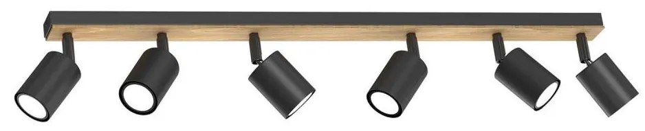 Bodové svietidlo TULON 6xGU10/8W/230V čierna/dub