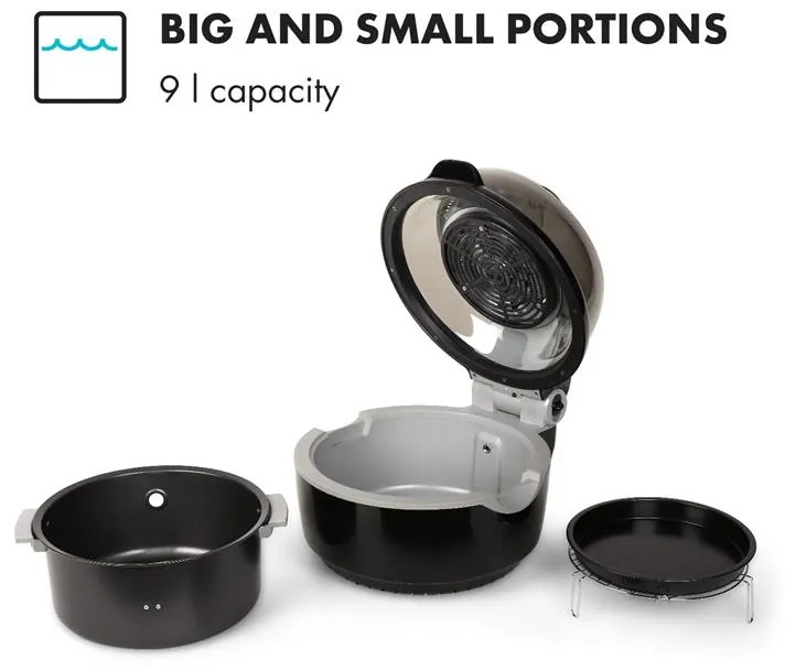 Klarstein TK20-VITAIR FRYER BL, teplovzdušná fritéza, 1400 W, 9 l, čierna