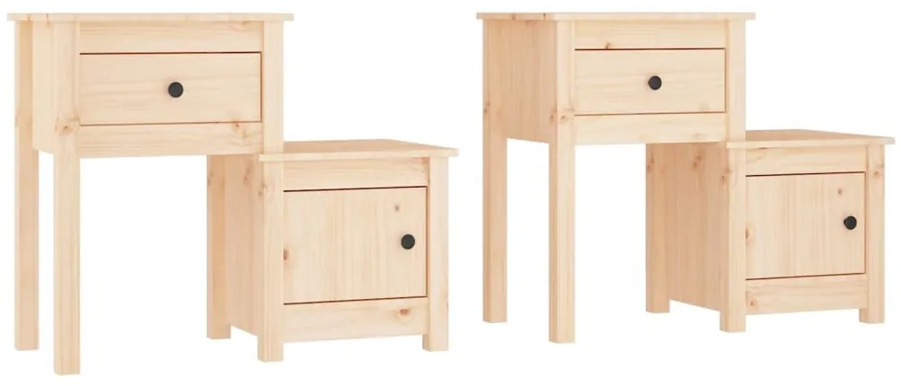 vidaXL Nočné stolíky 2 ks 79,5x38x65,5 cm masívne borovicové drevo