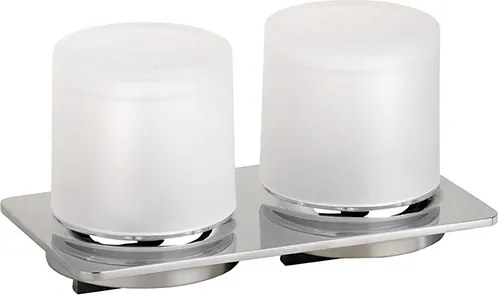 Bemeta Design ORGANIC: Dávkovač mydla, 2 x 200 ml, dvojitý, nerez, sklo - 157109471