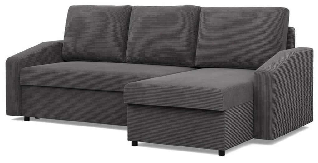 Rohová rozkladacia sedacia súprava NEO - skosený bok - model 3 Sivá