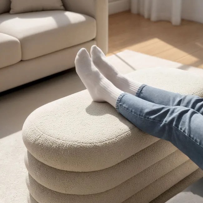 Taburetka PUFFO MIST biela