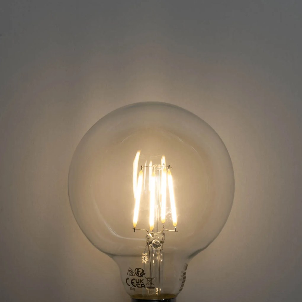 Sada 5 ks E27 3-stupňová stmievateľná LED žiarovka G95 4W 450lm 3000K