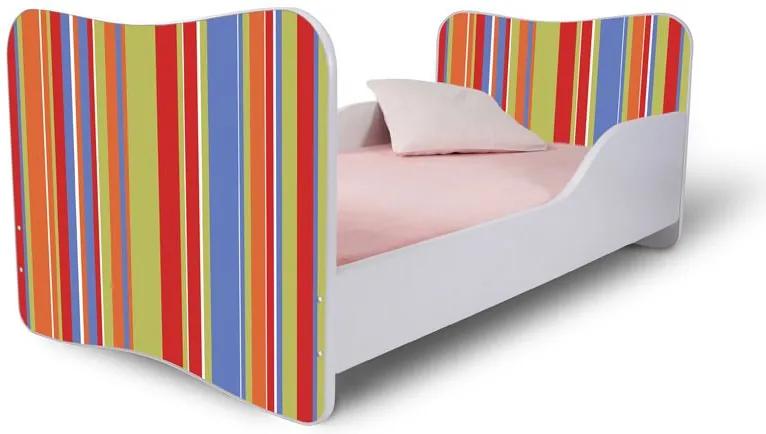MAXMAX Detská posteľ ORANŽOVÉ PRÚŽKY + matrac ZADARMO