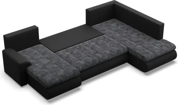 Sedacia súprava FORESTA v tvare U, pravá popolová / čierna