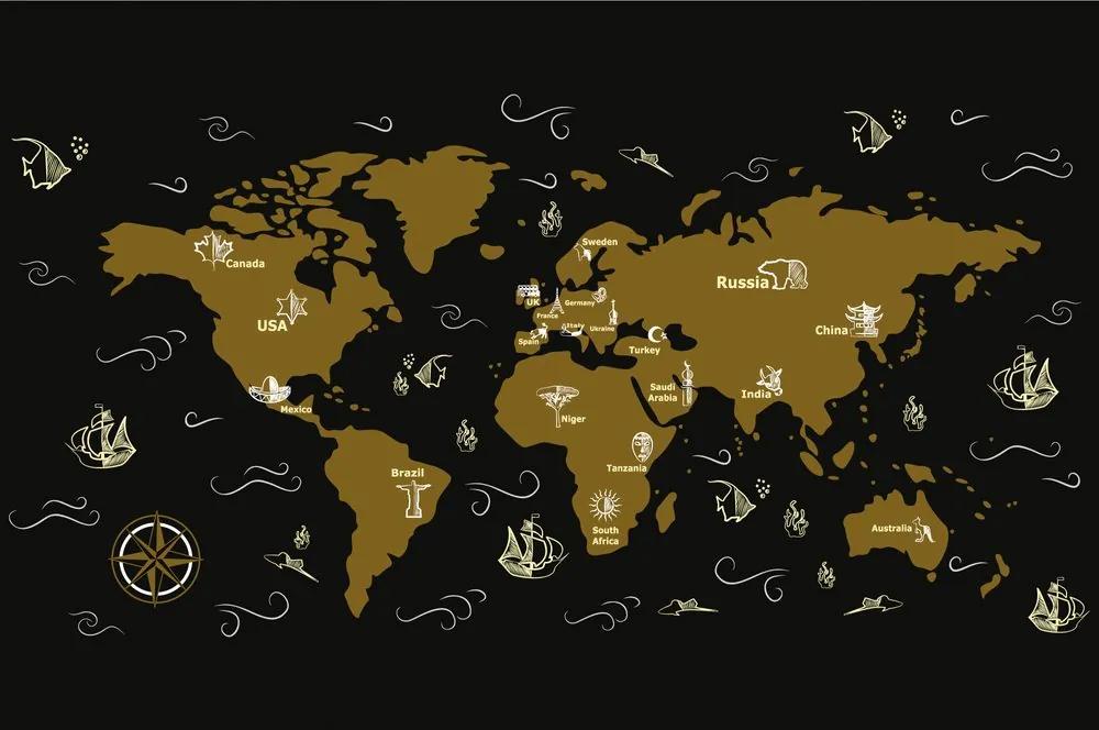 Tapeta dobrodrúžna mapa sveta