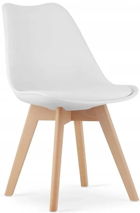 Jedálenská zostava TODI 80cm okrúhly stolový set biely+ 4 stoličky MARK biele