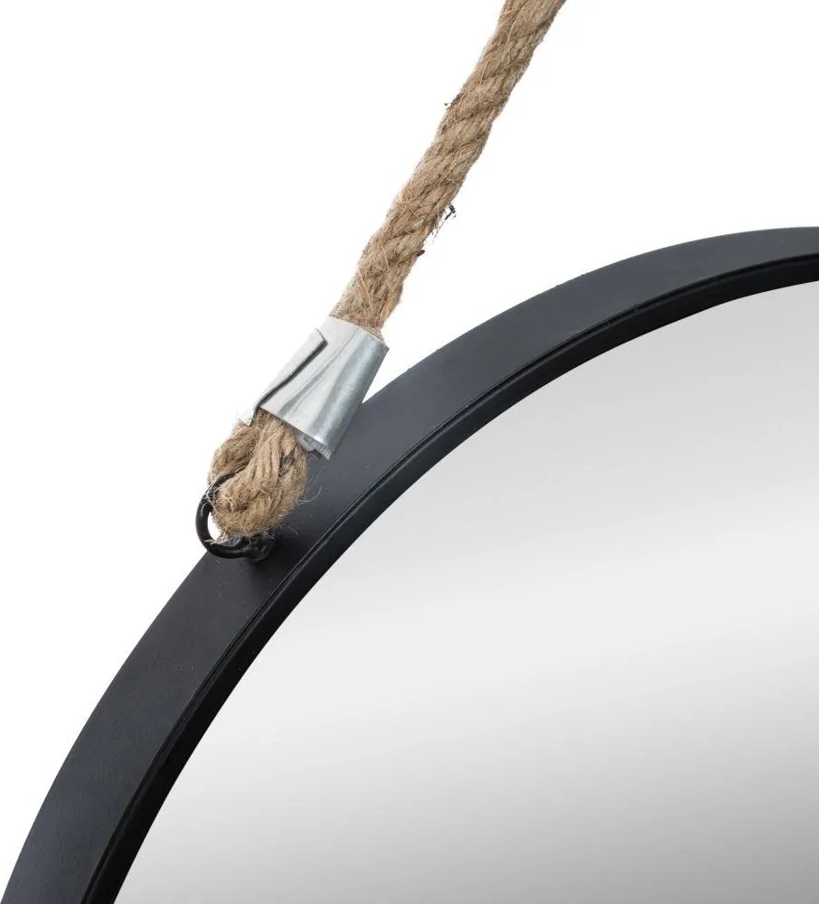 Závesné zrkadlo Round2, čierne