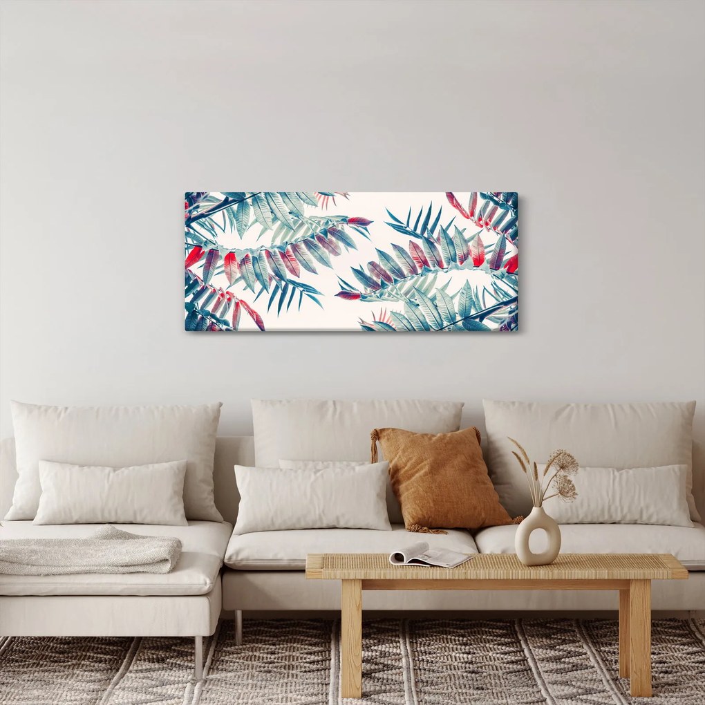 Obraz - Tropické listy (120x50 cm)