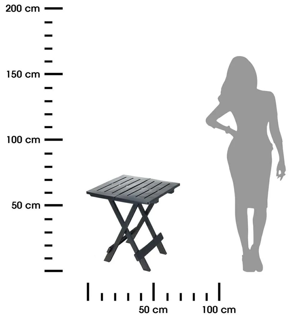 Rozkladací balkónový stôl 50 cm PROGARDEN tmavo šedý