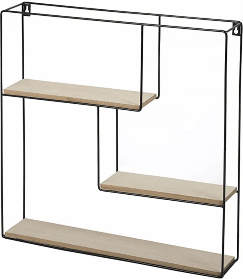 Polička, prírodná/čierna, DESIO TYP 1