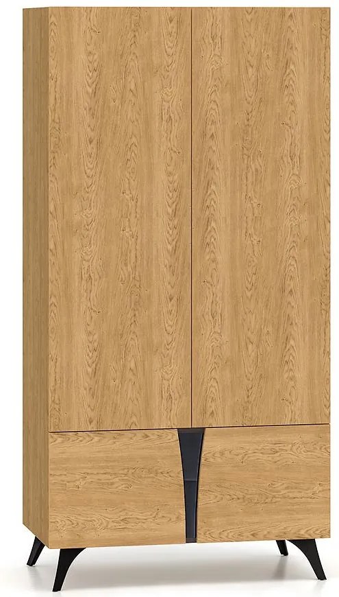 Skriňa Toscania 01 Dub /jaseň čierny/sklo