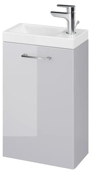 Cersanit Lara Como, závesná skrinka + keramické umývadlo 40cm, sivý lesk, S801-189