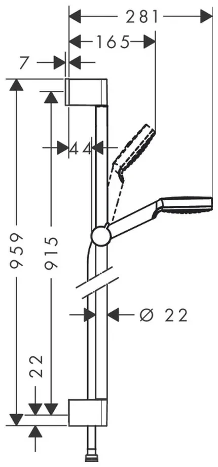 Hansgrohe Crometta, sprchová sada 1jet so sprchovou tyčou 90 cm, biela/chrómová, HAN-26537400
