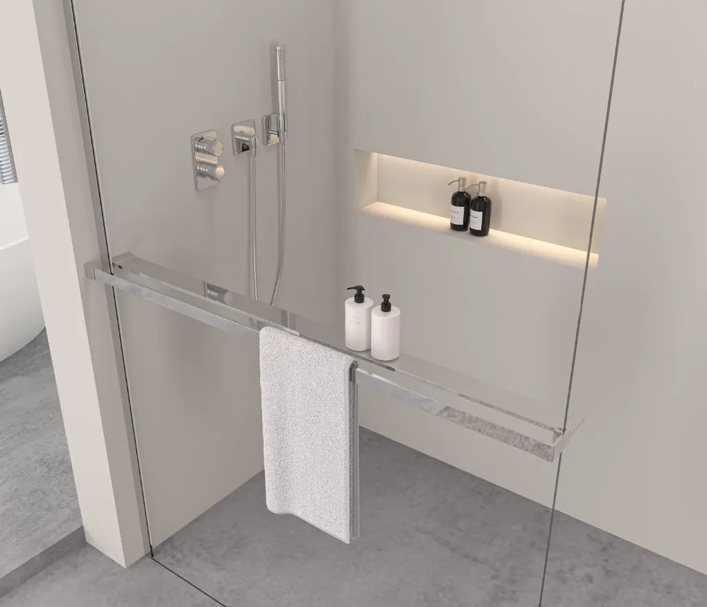 Erga Paris, sprchová zástena Walk-In 140x200 cm, 8mm číre sklo, chrómový profil, ERG-V02-PARIS-140x200-CL-CR
