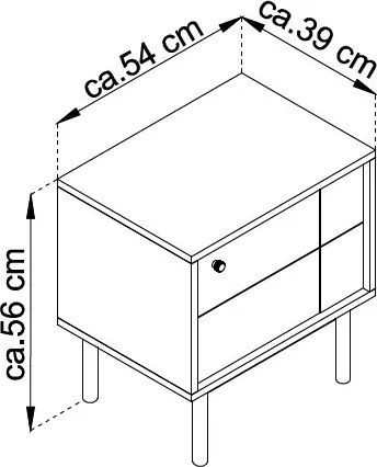 Nočný stolík / skrinka Japandi, béžový kašmír