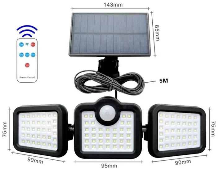 Bluegarden Toolight, LED solárna lampa P60182, čierna, OGR-05686