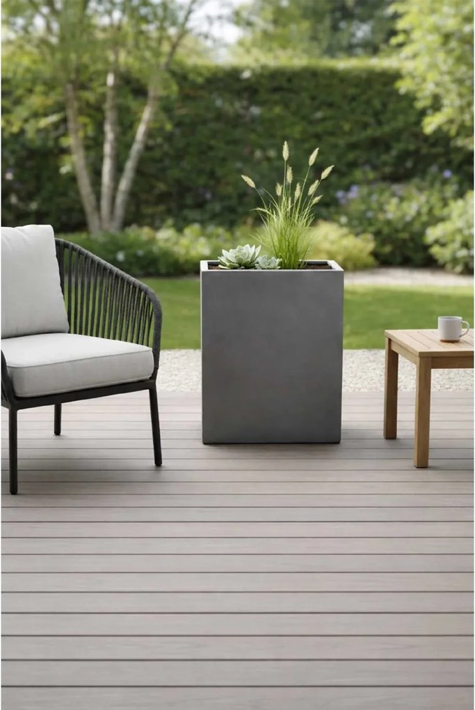 Kvetináč ELEMENTO, sklolaminát, šírka 59 cm, sivá