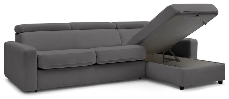 Tmavosivá rozkladacia rohová pohovka (variabilná) Monaco – Bobochic Paris