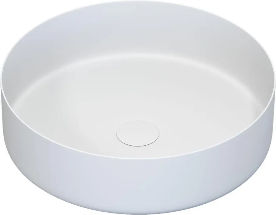 Umývadlo na dosku LJORDAL, Ø 40 cm, oceľ/biela