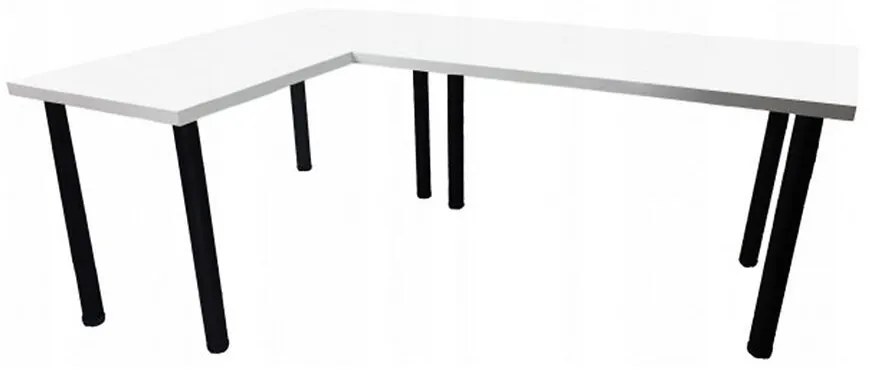 Písací Stôl Roh. Top Biely 240x160x3,6 Model 0