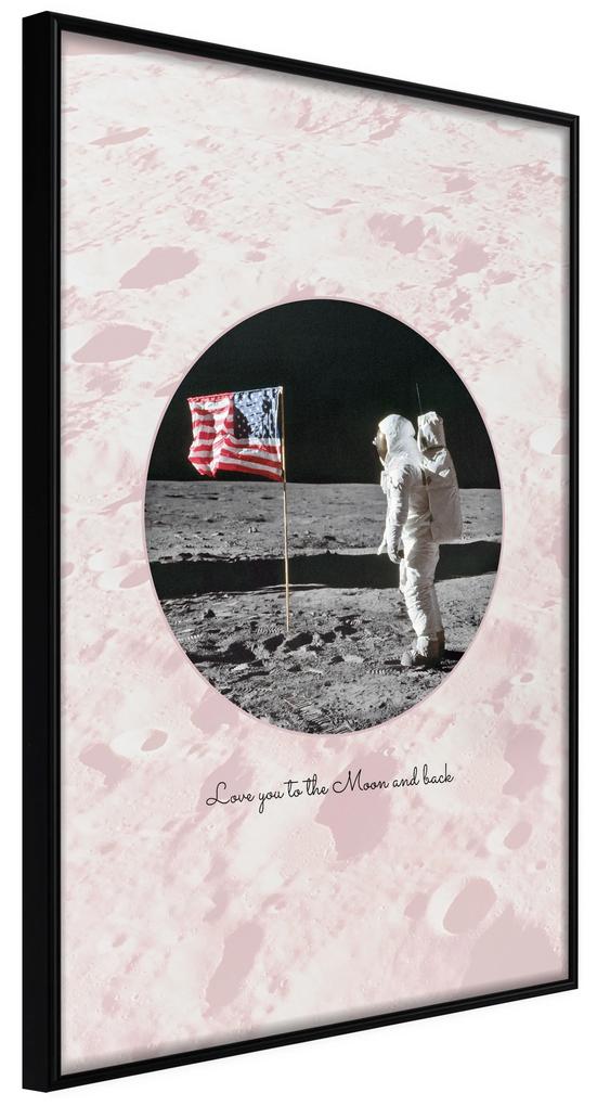 Artgeist Plagát - Love You to the Moon and Back [Poster] Veľkosť: 40x60, Verzia: Zlatý rám s passe-partout
