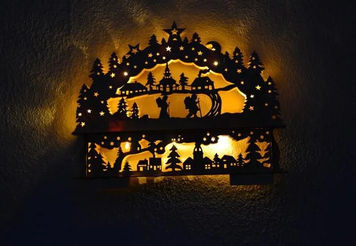 Nexos 28392 Vianočná dekorácia - krajina - 10 LED, teplá biela