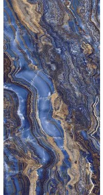 Dlažba imitácia mramoru Tiger Azul 100x200 cm rektifikovaná