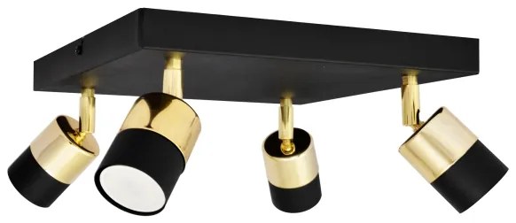 LED Bodové svietidlo TUBSSON 4xGU10/4,8W/230V čierna/zlatá