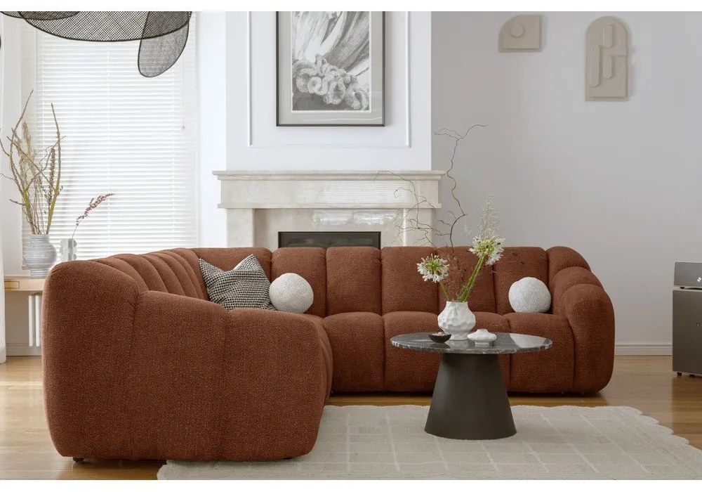 Terakotová rohová pohovka Shell – Miuform