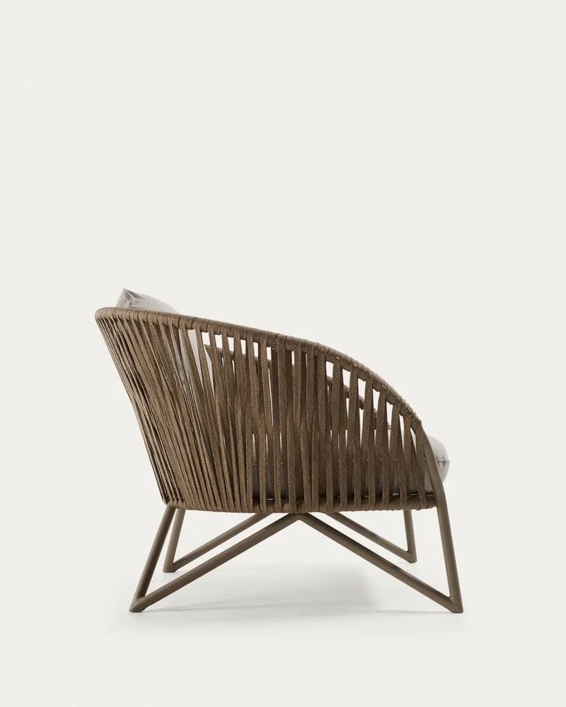 Svetlosivé/hnedé kovové záhradné kreslo Branzie – Kave Home