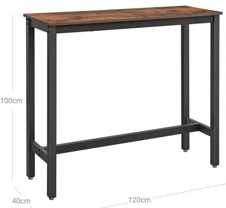 Barový stolík BARTIS hnedý/čierny