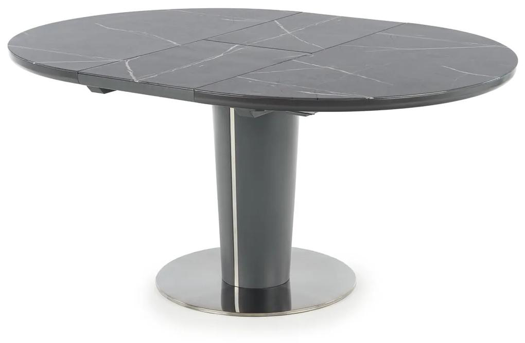Jedálenský stôl Roder (sivý mramor + tmavosivá) (pre 4 až 6 osôb). Vlastná spoľahlivá doprava až k Vám domov. 1028078