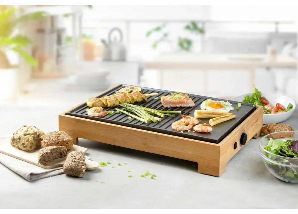 DOMO DO9271G stolný elektrický gril Plancha BambooStyle, L