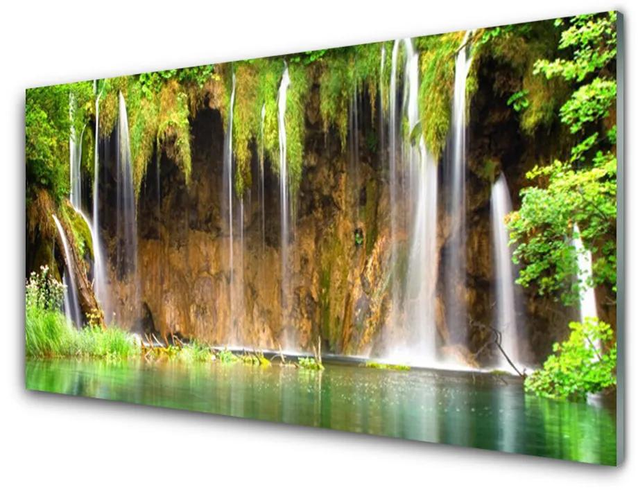 Obraz plexi Vodopád jazero príroda 140x70 cm