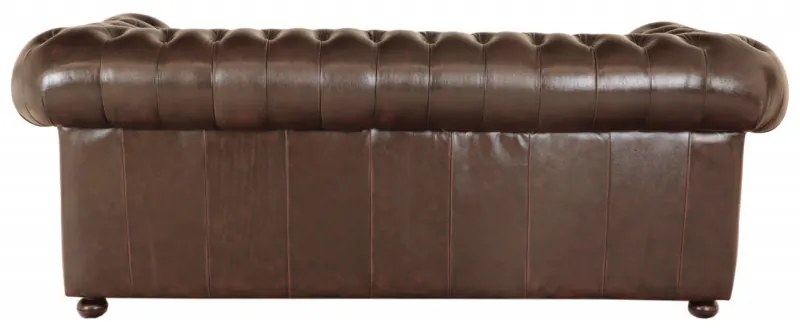 Pohovka trojmiestna Chesterfield Comfort z pravej hovädzej kože Brown Brown