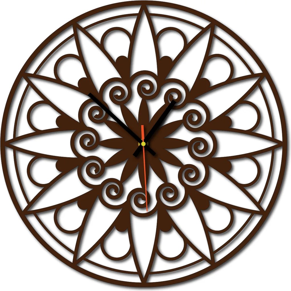 Nástenné hodiny mandala - JANA: Preglejka Topoľ Čierne ručičky 30 cm 3049-13133 X0059-Wall clock HEU-
