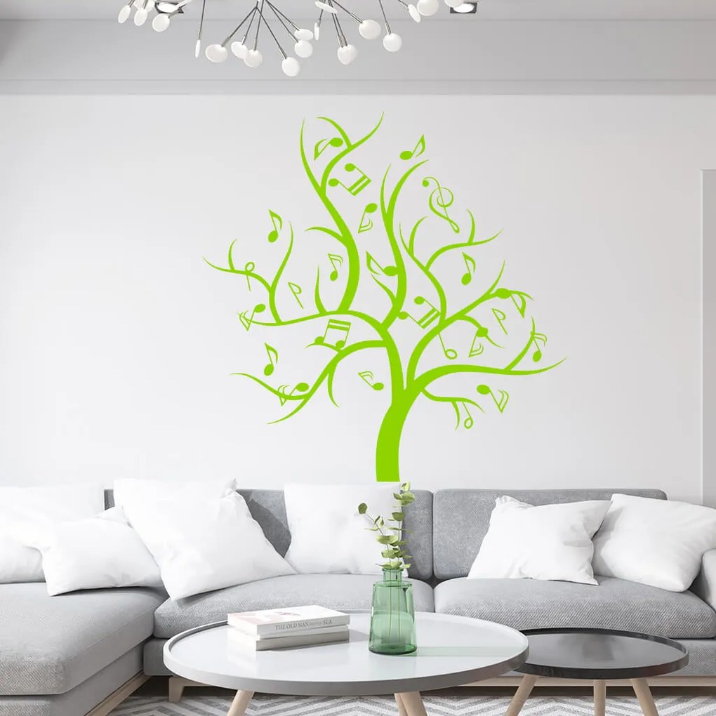 Veselá Stena Samolepka Hudobný strom Farba: černá, Veľkosť: 80 x 80 cm