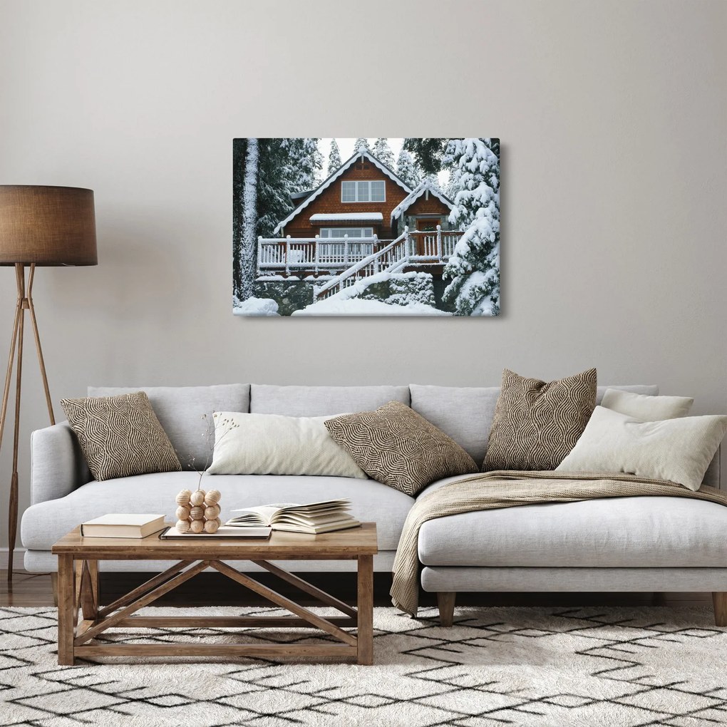 Obraz - Drevená chata (90x60 cm)