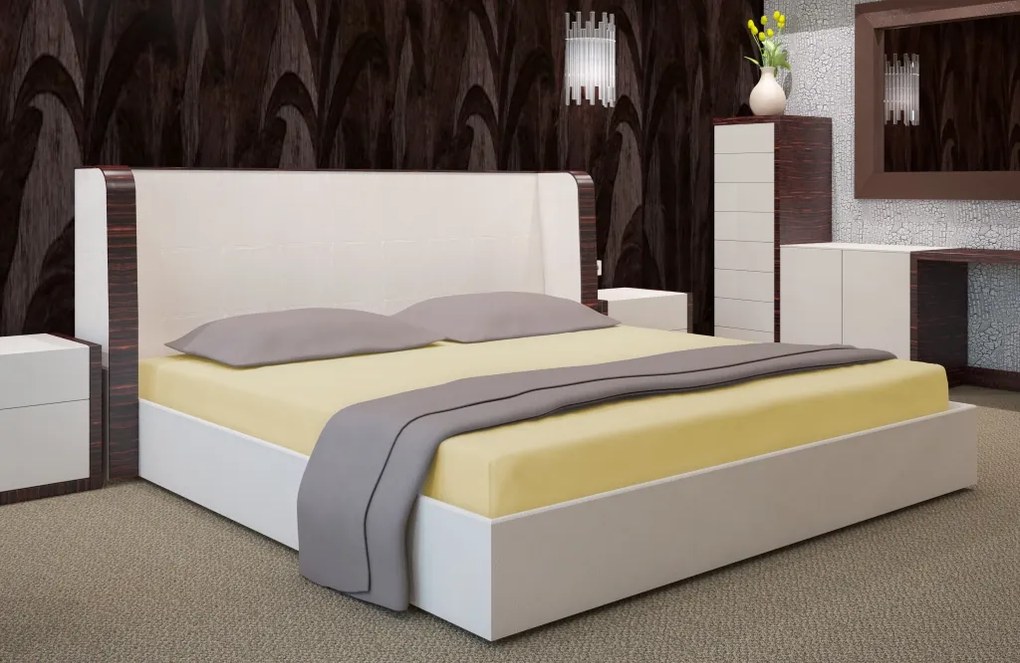 Dekorstudio Prestieradlo Jersey s gumičkou tmavo krémové PRZJ14 Rozmer plachty: 220x200cm