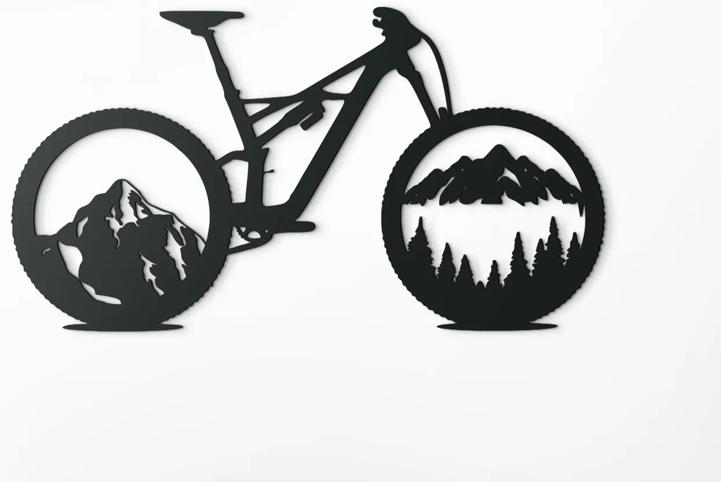 drevko Drevená nálepka Horský bicykel Rozmer obrazu: 24,5 x 44,5 cm, Farba dekorácie: Čierna