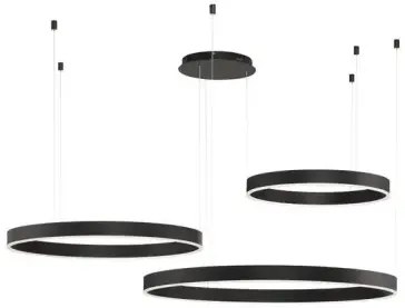 Moderný luster Motif 250 čierne s diaľkovým ovládaním