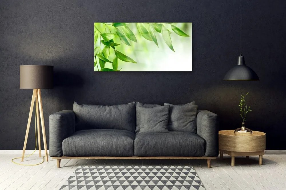 Skleneny obraz Zelené listy príroda 100x50 cm