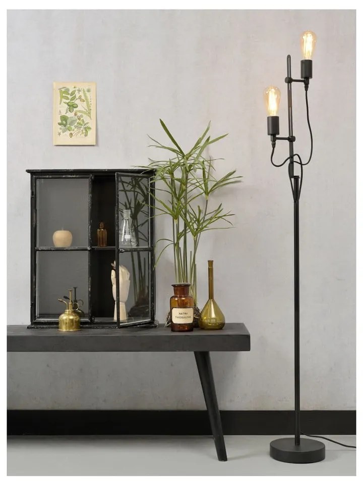 Čierna stojacia lampa s kovovým tienidlom (výška 152 cm) Seattle – it's about RoMi