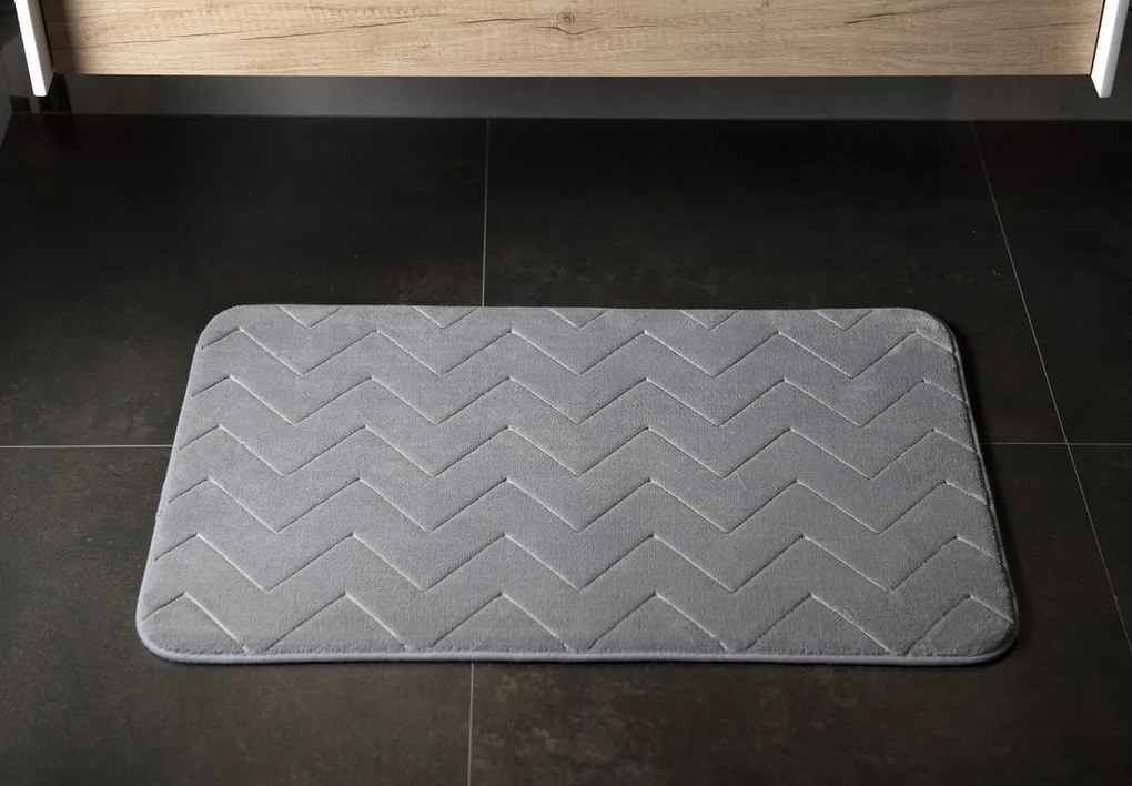 Gedy Gedy, MOUSSE kúpeľňová predložka, 50x80 cm, 100% polyester, protisklz, sivá, 96MS508008