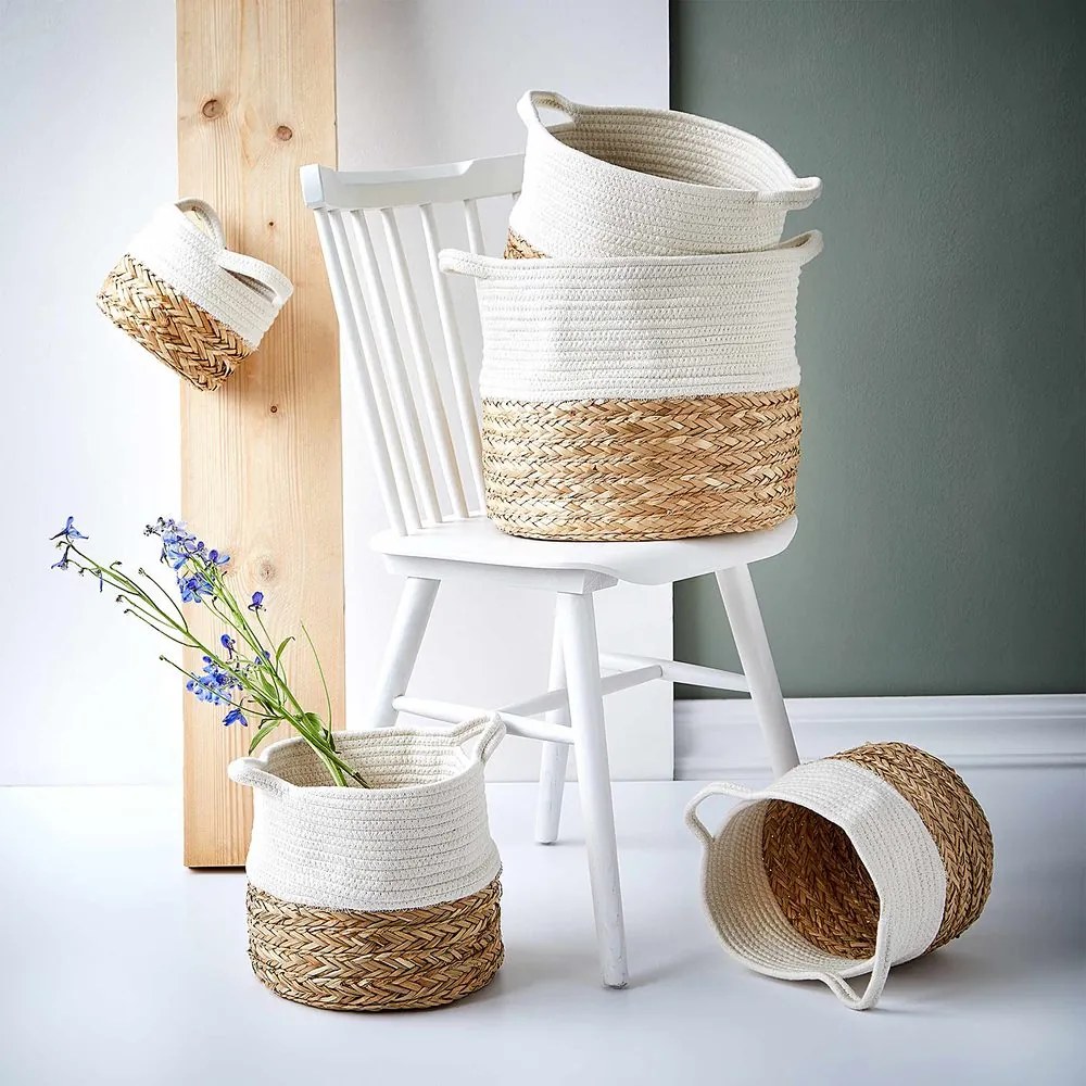 COTTON BRAID Úložný kôš z morskej trávy M
