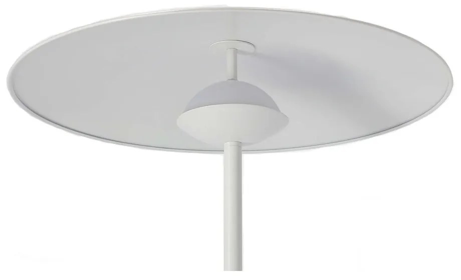 Biela LED stojacia lampa s kovovým tienidlom (výška 140 cm) Lund – Candellux Lighting